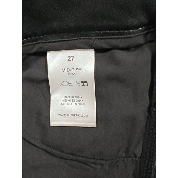 Joe's Women Jeans Size 27 Mid Rise Color Black Faux Leather Cropped NWT - Picture 3 of 5